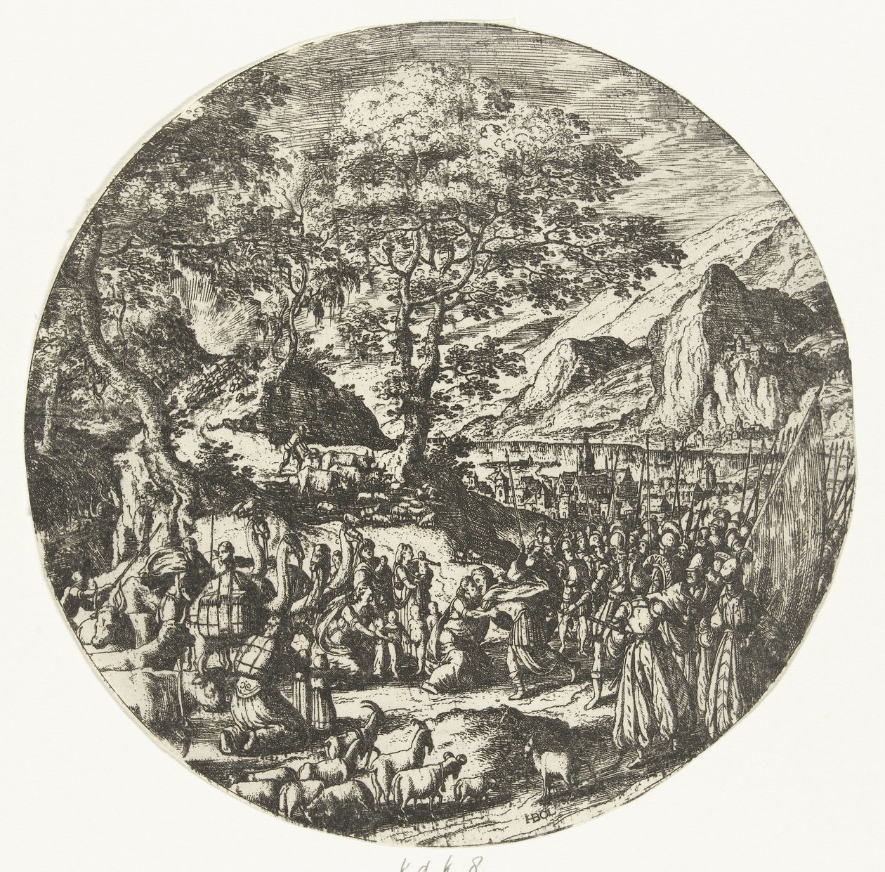 Forsoning mellem Esau og Jakob af Hans Bol