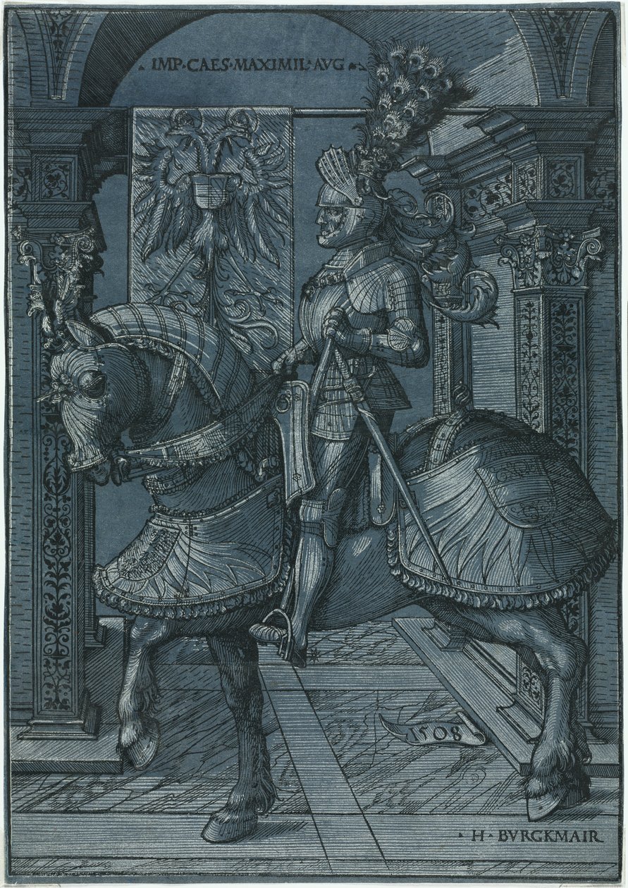 Rytterportræt af kejser Maximilian, 1508. af Hans Burgkmair
