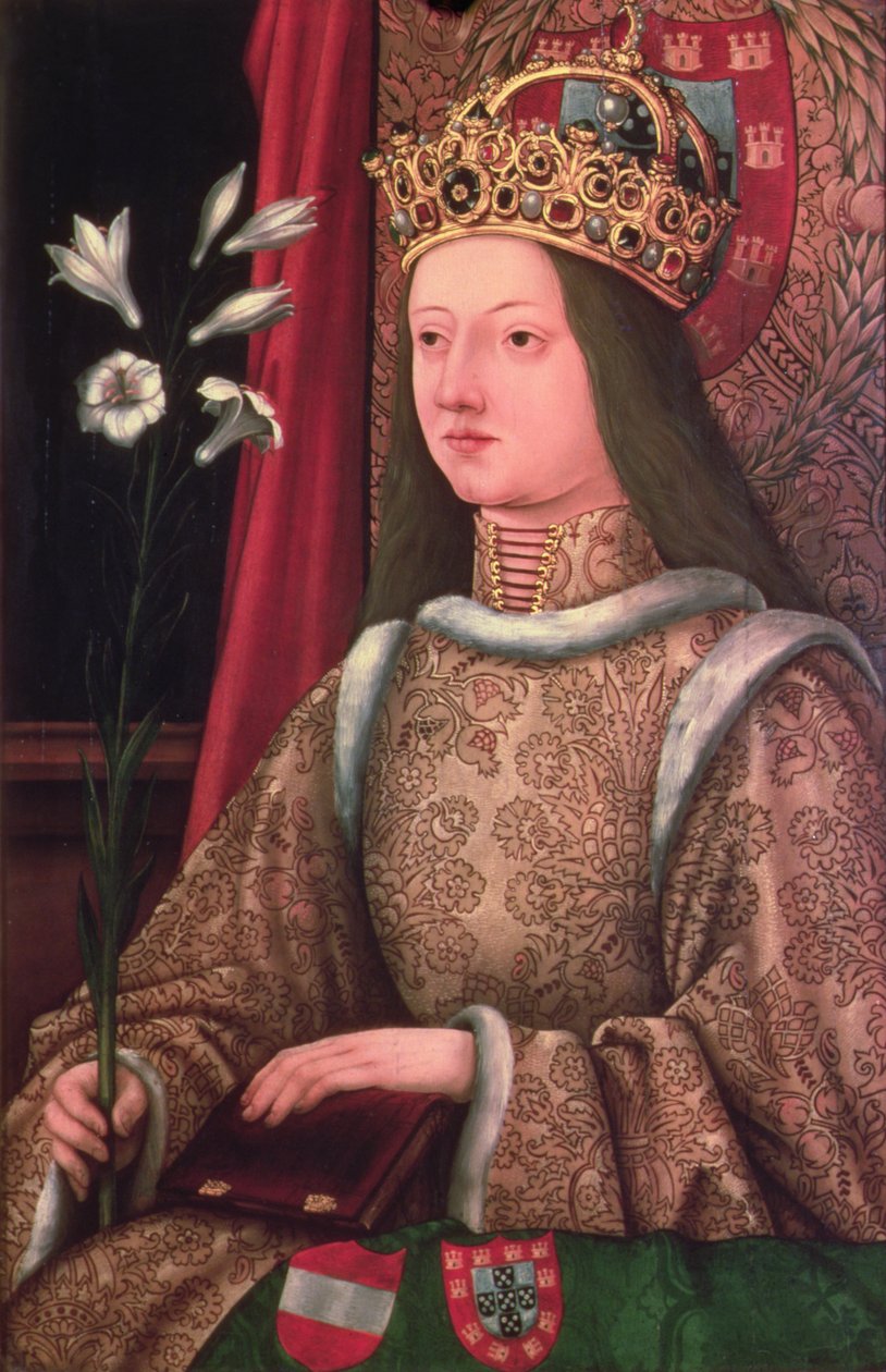 Dronning Eleanor af Portugal (143437-67) kone til Frederik III (1415-93) (kopi af tabt original, 1468 (panel) af Hans Burgkmair