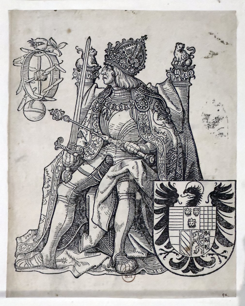 Keisari Maximilian, noin 1509-1512 (kaiverrus) af Hans Burgkmair