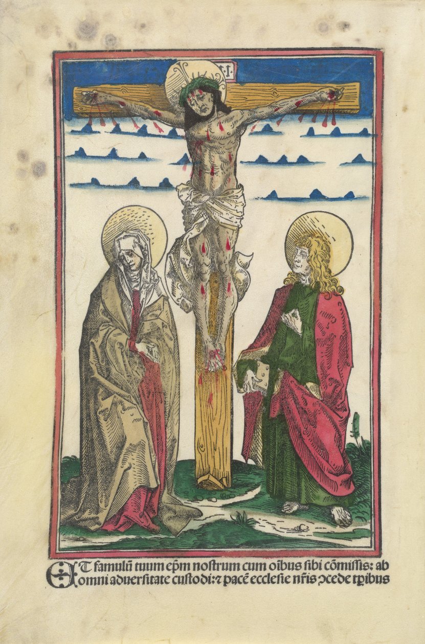 Kristus på korset med Jomfruen og Sankt Johannes af Hans Burgkmair I