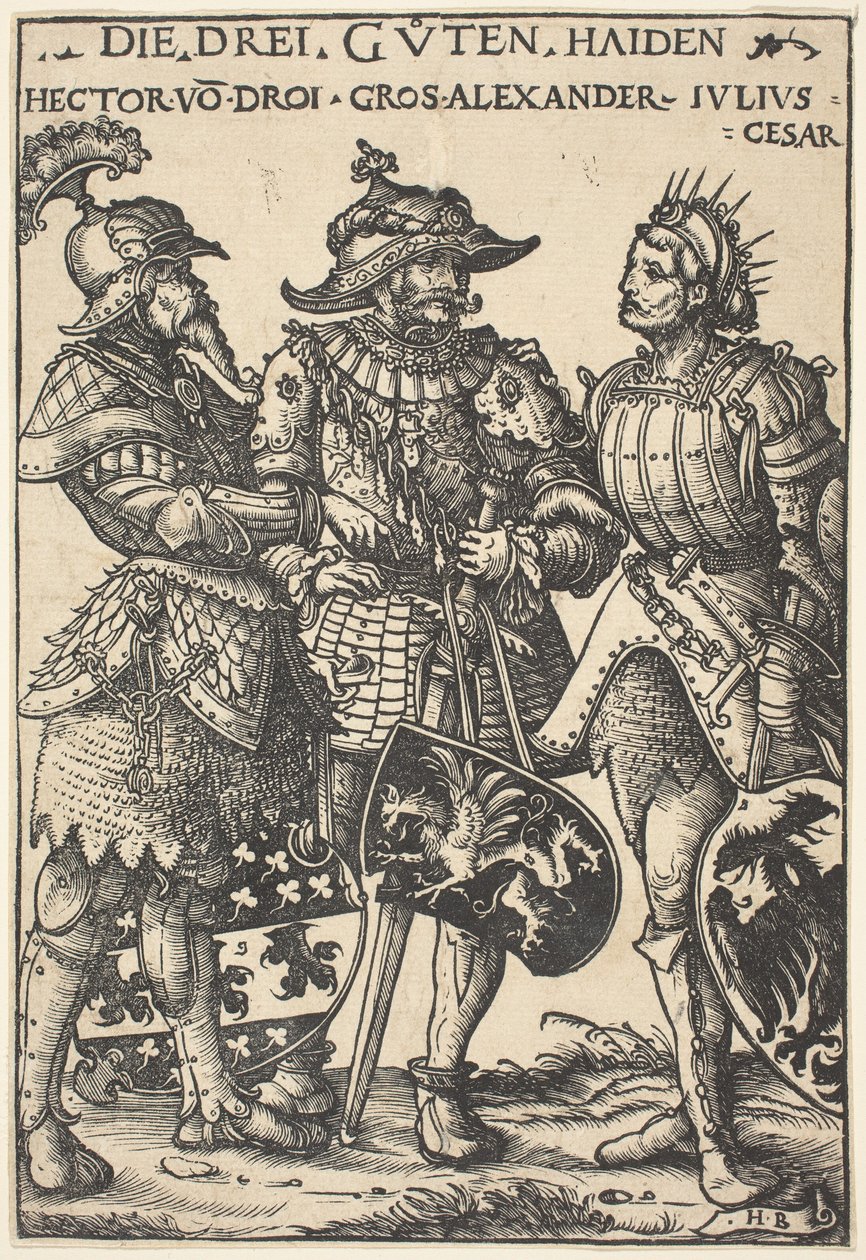 Hector, Alexander og Julius Cæsar af Hans Burgkmair I