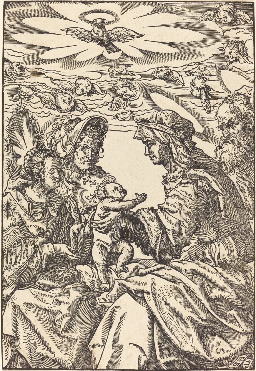 Den hellige familie med Sankt Anne og Sankt Joachim af Hans Burgkmair I