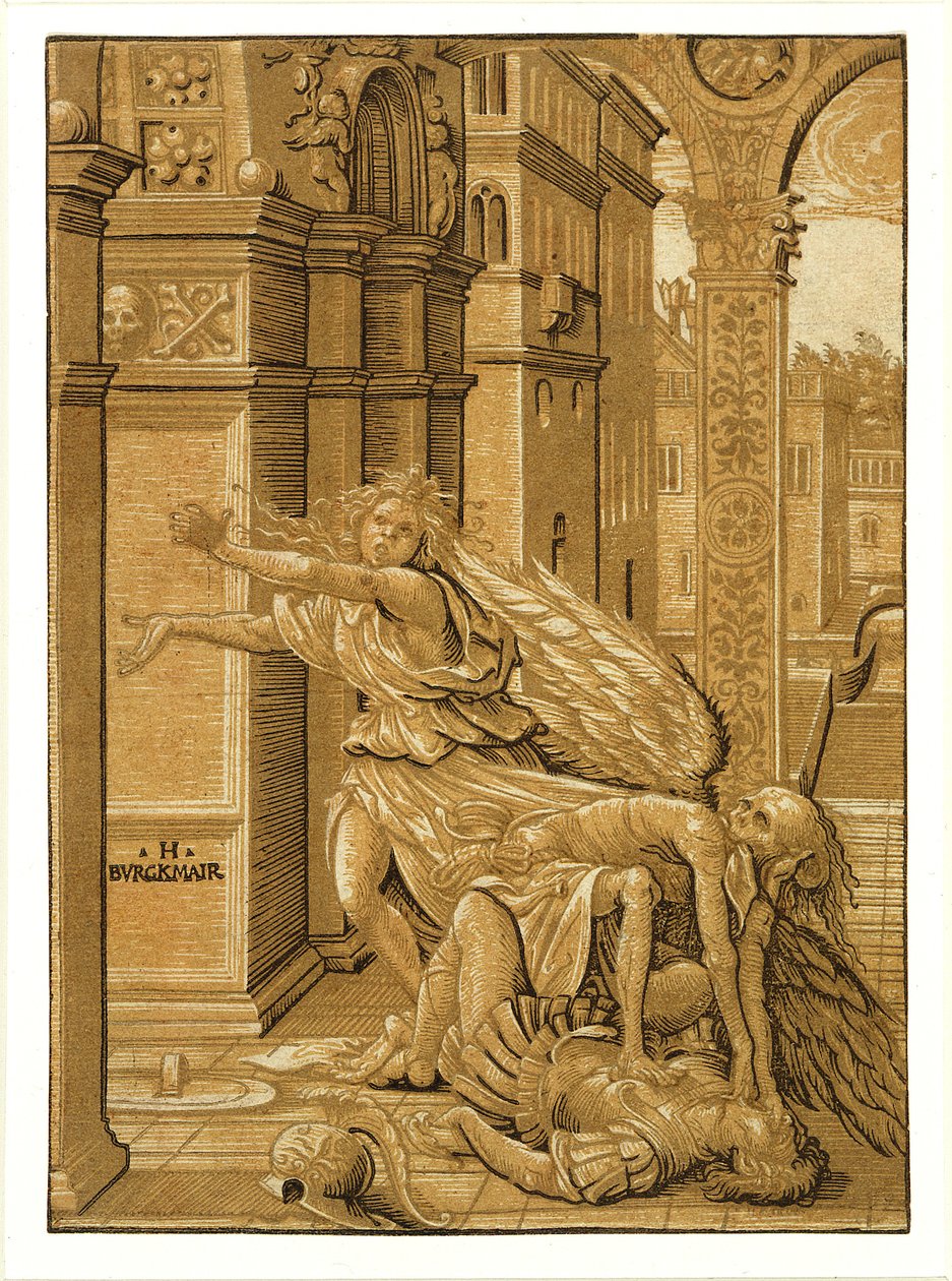 Elskere overrasket af døden af Hans Burgkmair the Elder