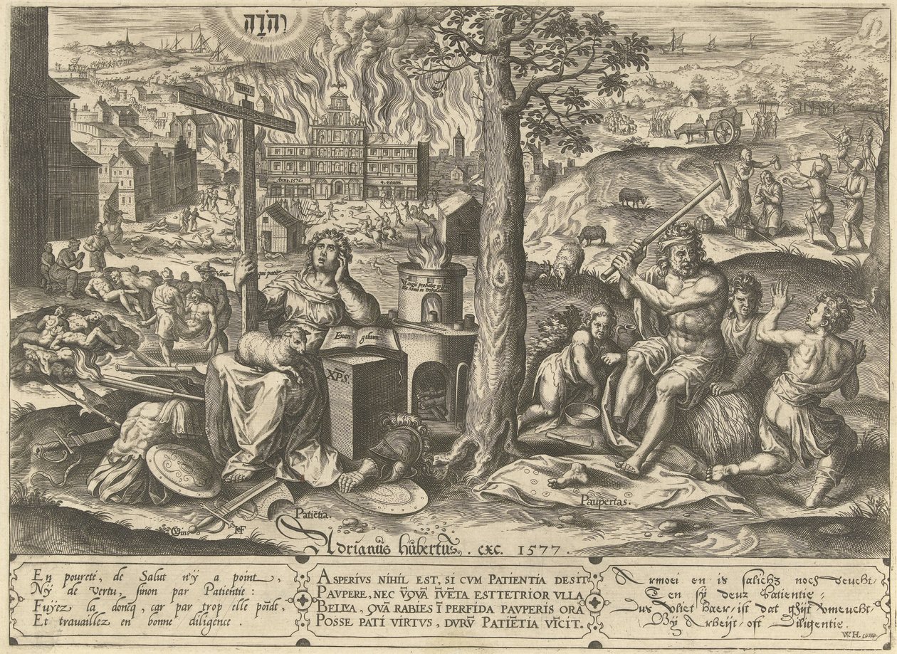Tålmodighed i modgang Allegories of Poverty and Wealth (serietitel) af Hans Collaert (I)