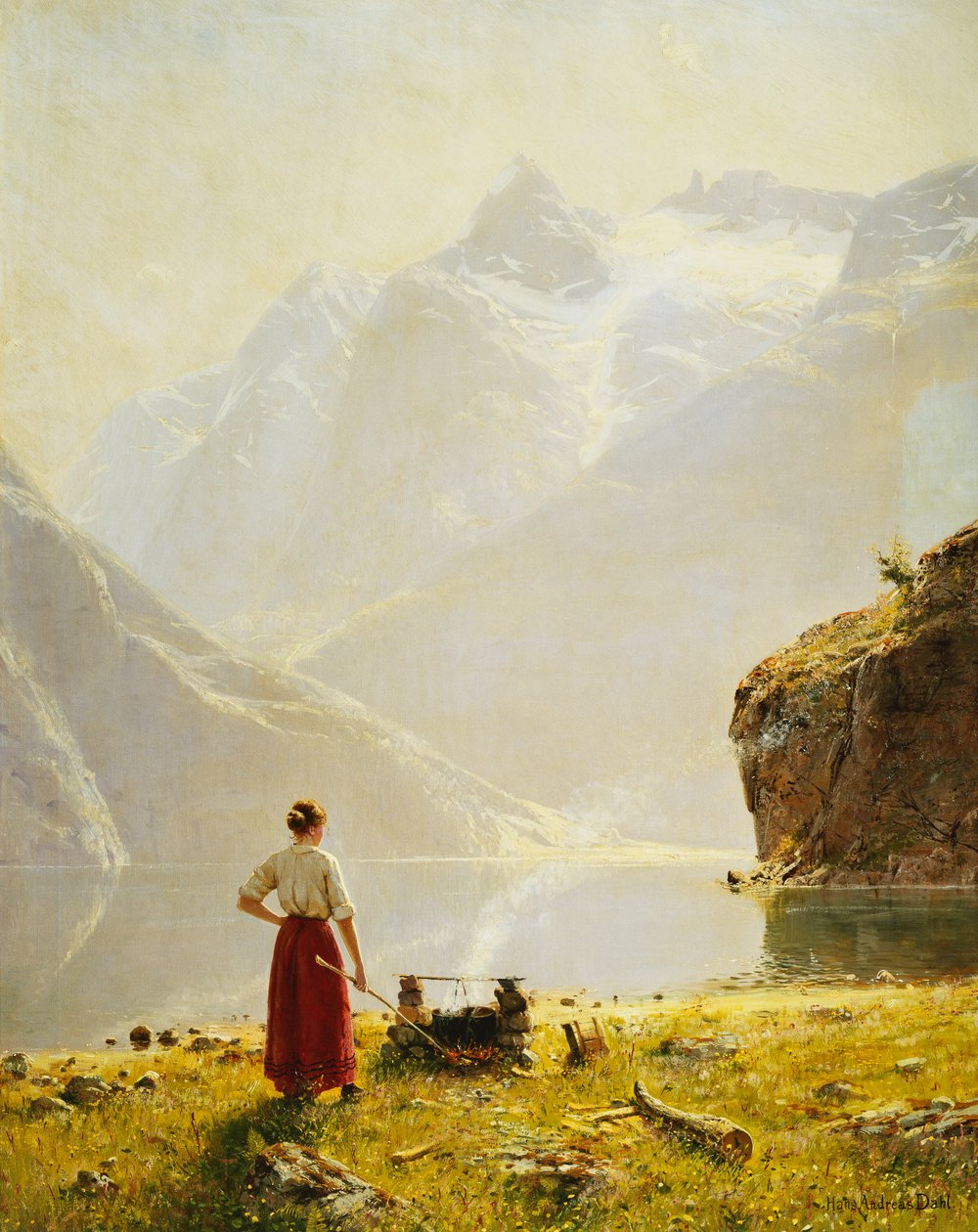 En sommerdag på en norsk fjord af Hans Dahl