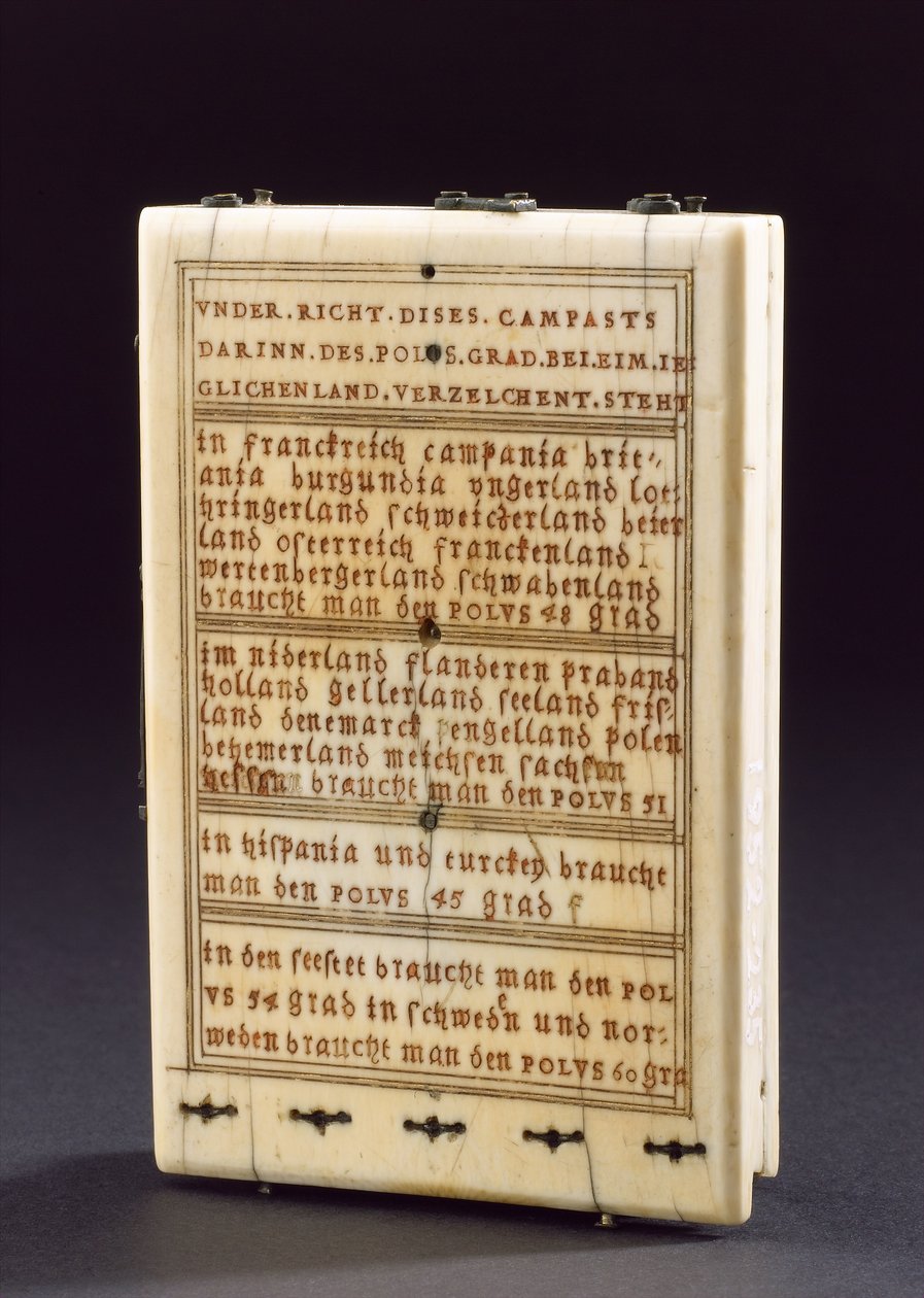 Tablet kompas solur, Nurenberg, 1574 (se også 259577-78 & 259580) af Hans Ducher