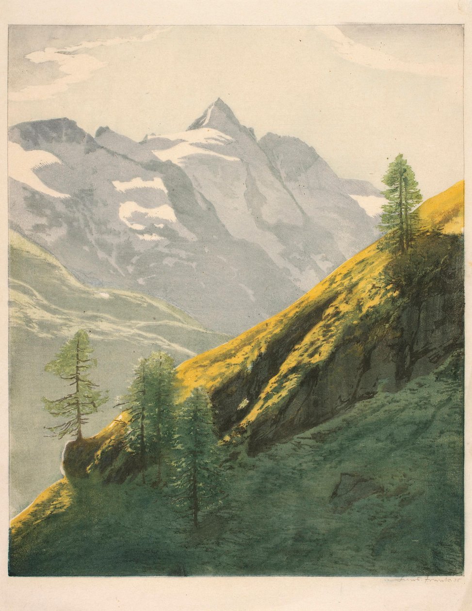 Bjerglandskab af Hans Frank