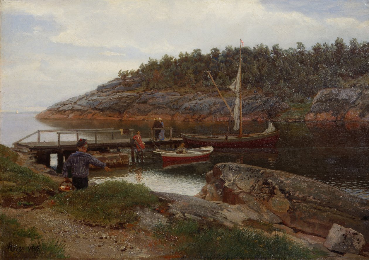 Bay og Hanko af Hans Gude