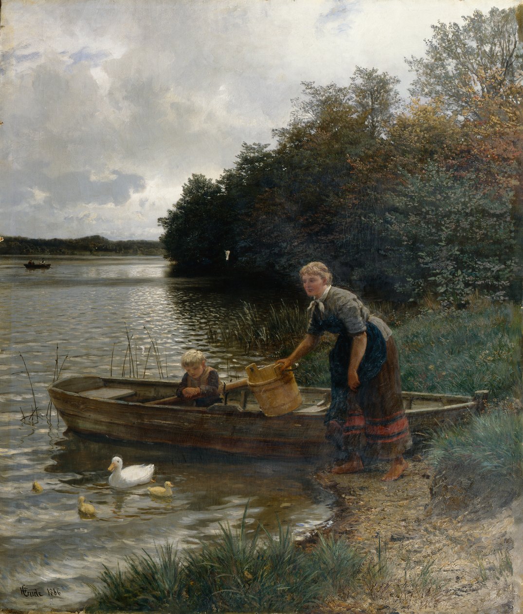 Idyll ved Wolgastsee af Hans Gude