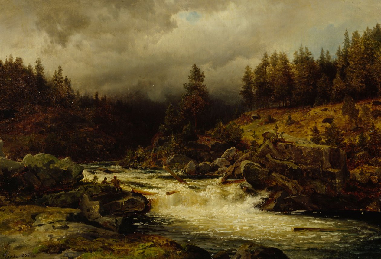 Strømfald i Norge af Hans Gude