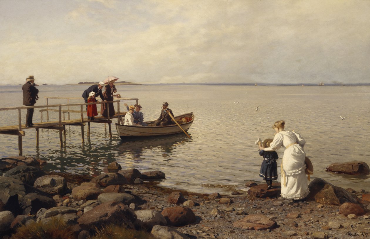 Sommerliv ved stranden af Hans Gude