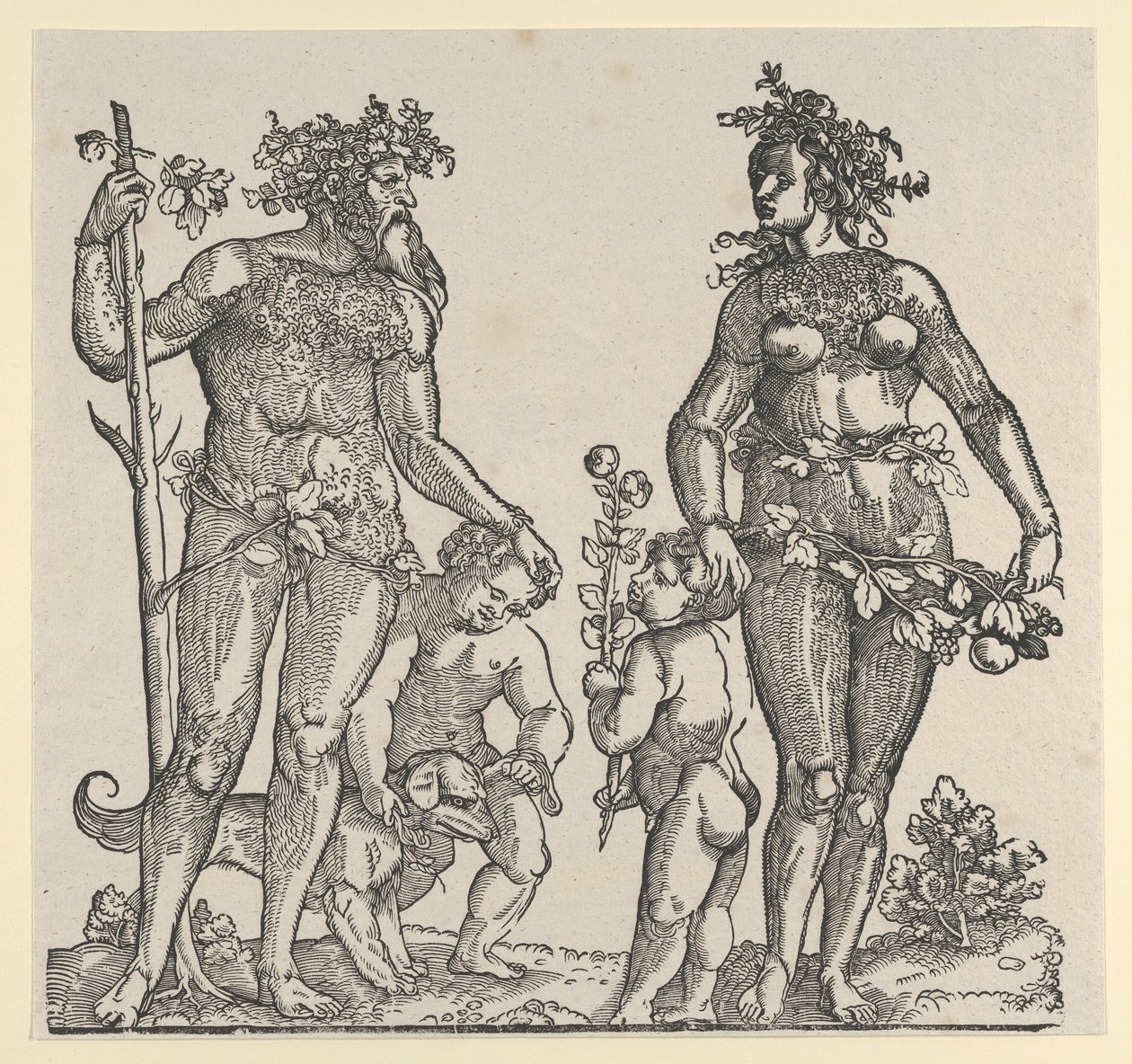 Vild mand og vild kvinde, 1545. af Hans Guldenmond