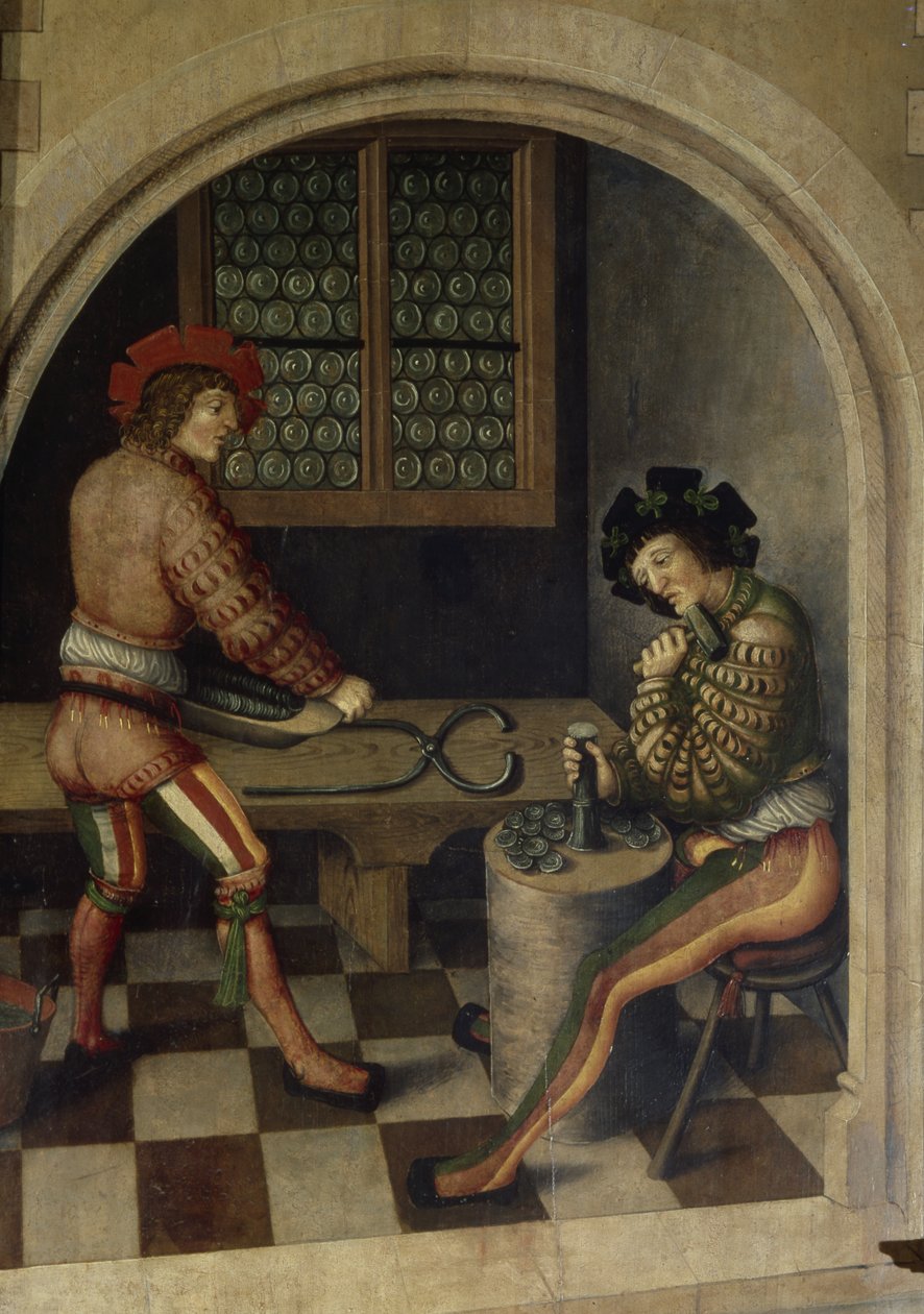 Detalje fra Mining Landscape, 1521 af Hans Hesse