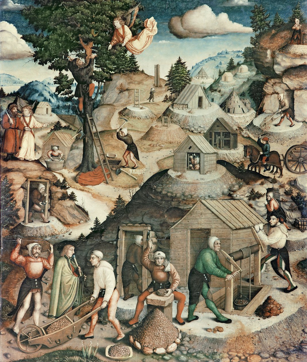 Minelandskab, 1521 (detalje af 308463) af Hans Hesse