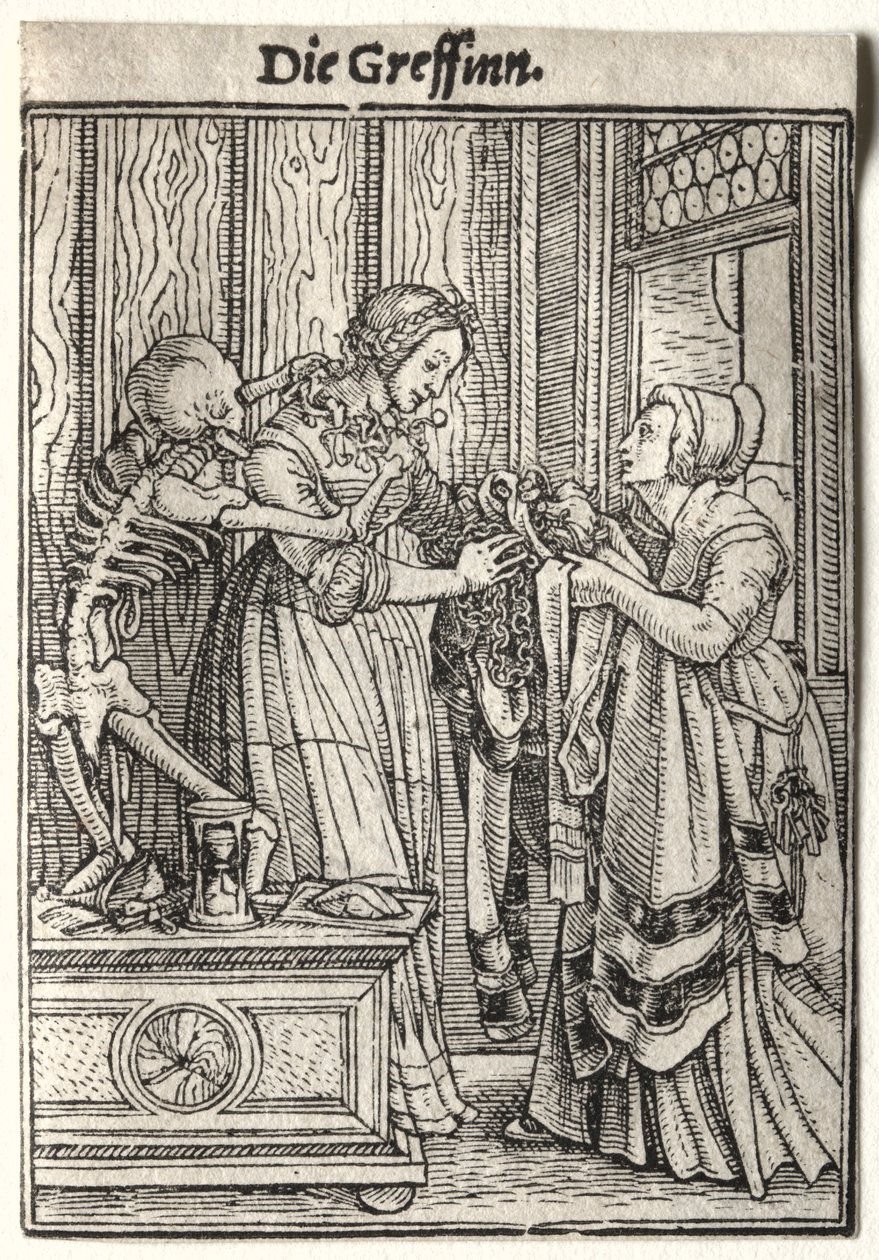 Dødedansen: Grevinden. af Hans Holbein
