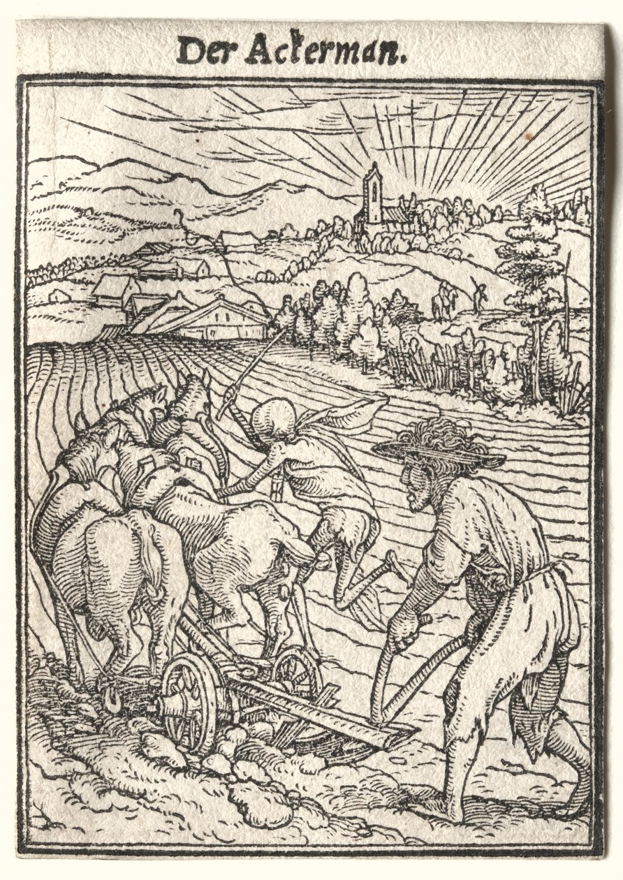 Dødedansen: Plovmanden. af Hans Holbein