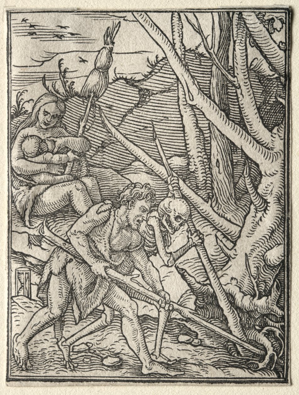 Dødedansen: Adam Tiling the Earth af Hans Holbein