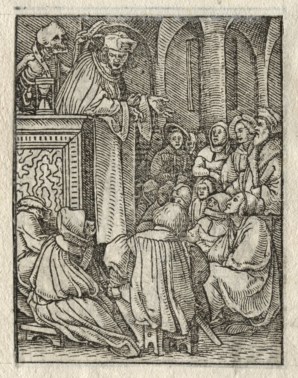 Dødedansen: Prædikanten; Præsten af Hans Holbein