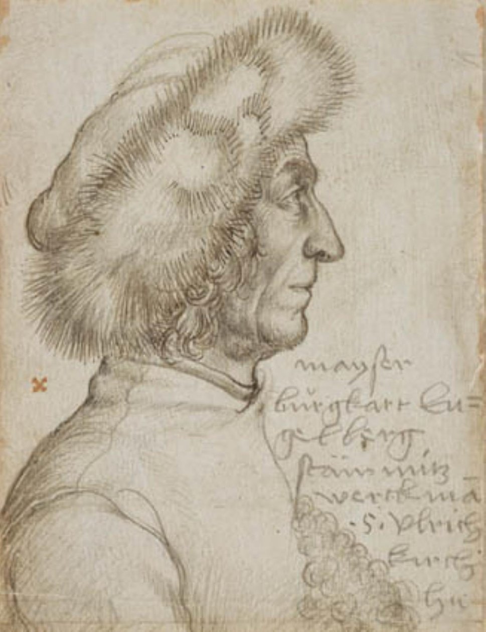 Portræt af Burghart Engelberg, bygmester i Augsburg af Hans Holbein d.Æ.