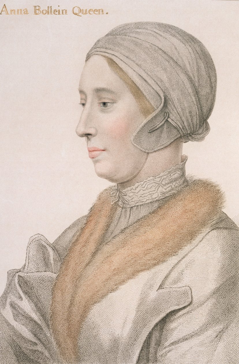 Anne Boleyn (1507-36) graveret af Francesco Bartolozzi (1727-1815) af Hans Holbein der Jüngere