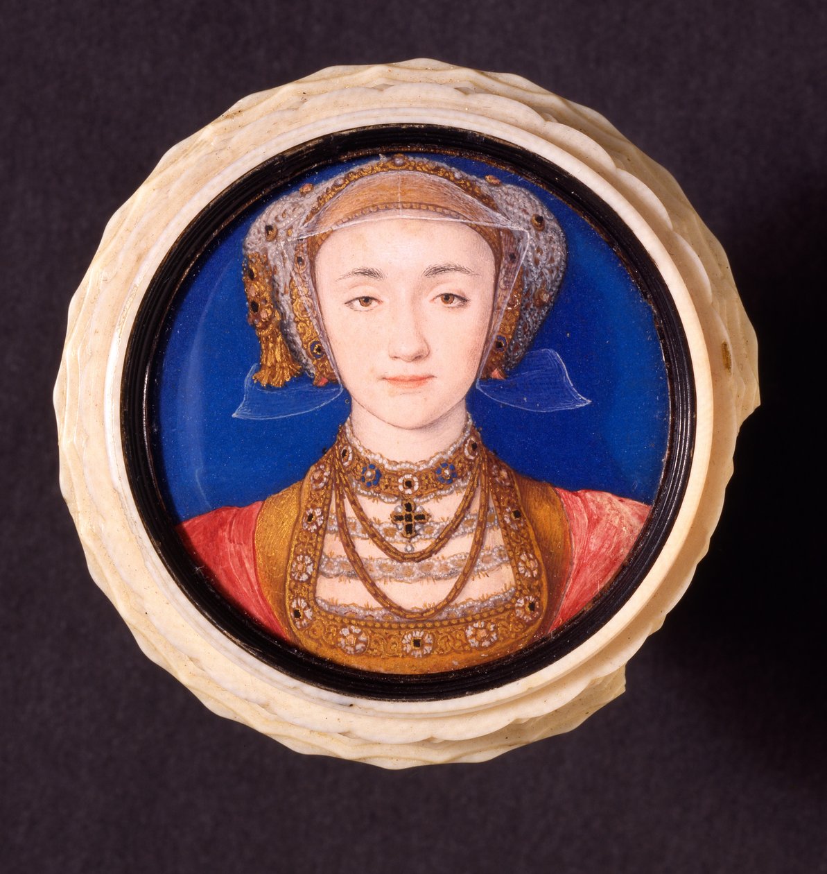 Anne af Cleves, 1539 (wc på vellum monteret på elfenben) af Hans Holbein der Jüngere