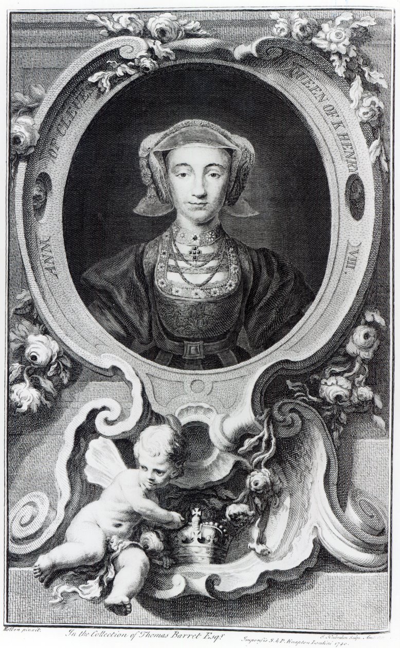 Anne af Cleves, graveret af Jacobus Houbraken, 1740 af Hans Holbein der Jüngere
