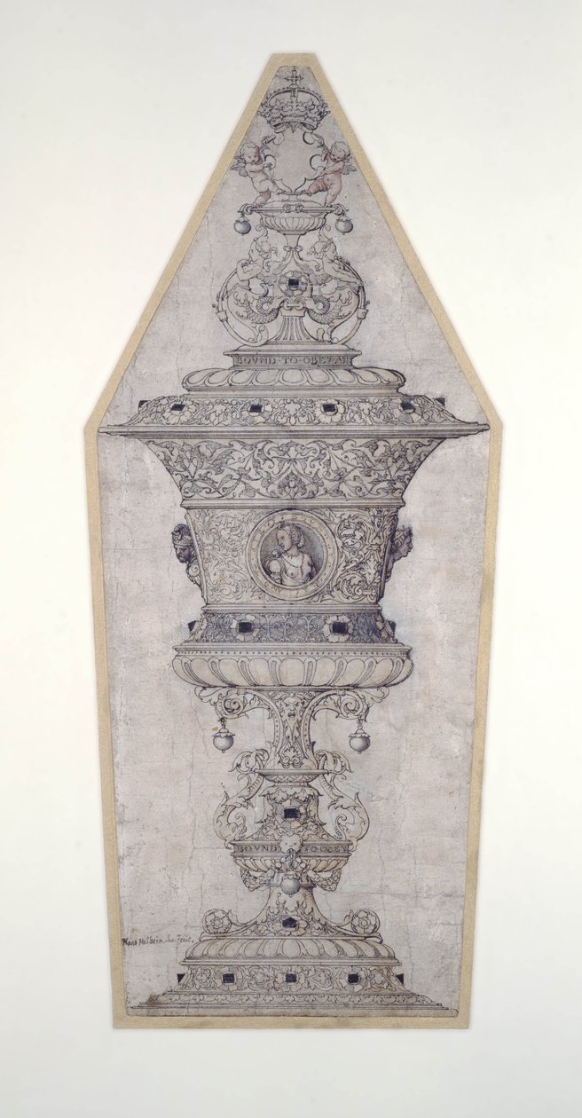 Design til Jane Seymour Gold Cup (pen og blæk og guld på papir) af Hans Holbein der Jüngere