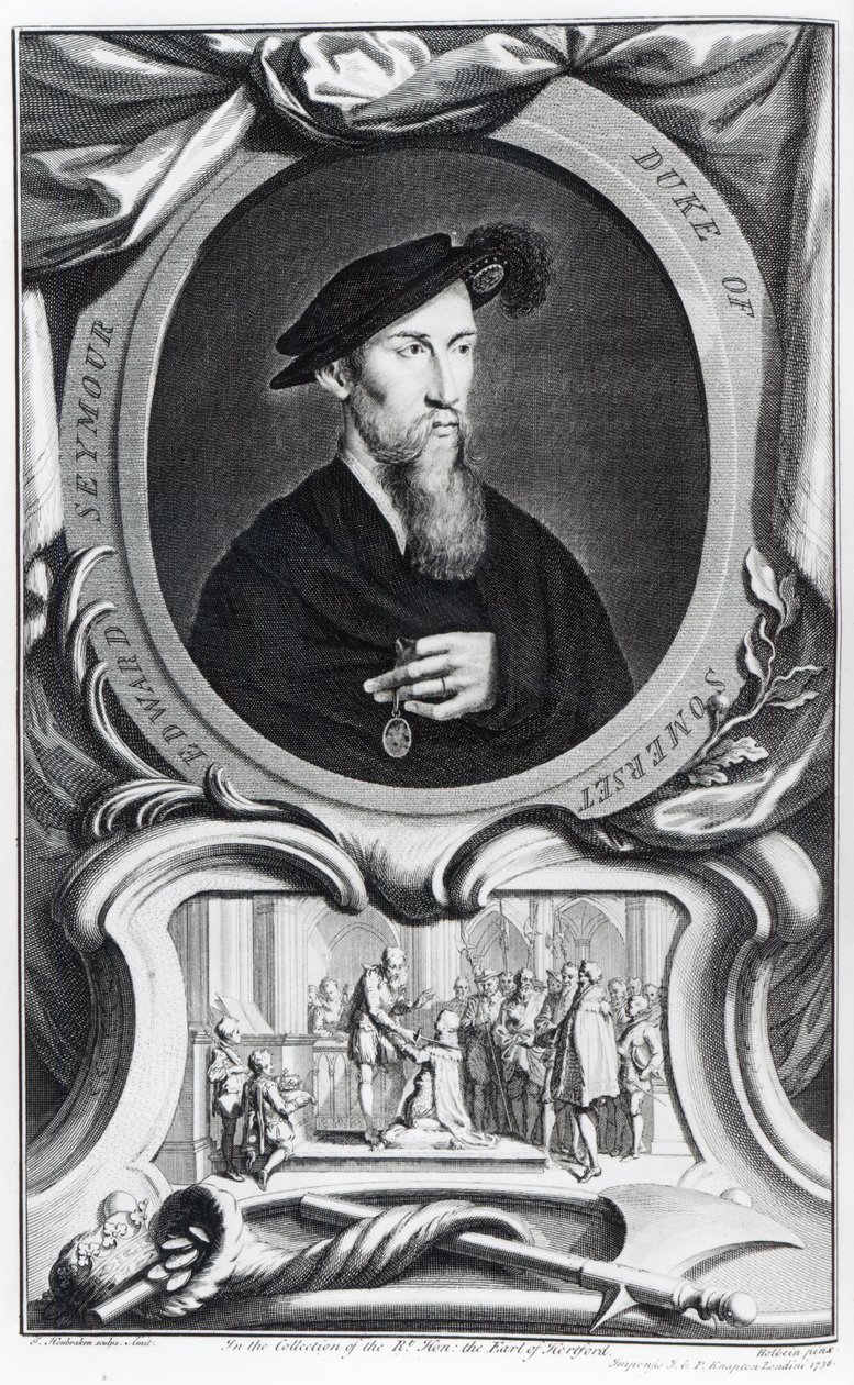 Edward Seymour, 1. hertug af Somerset graveret af Jacobus Houbraken, 1738 af Hans Holbein der Jüngere