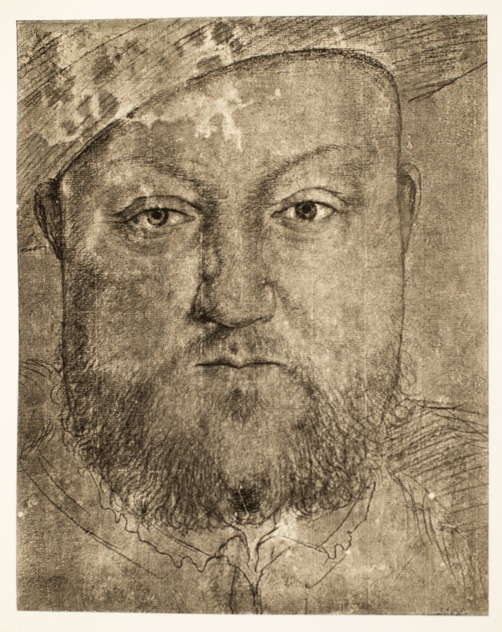 Henrik VIII kridttegning, ca. 1540, pub. 1902 (collotype) af Hans Holbein der Jüngere
