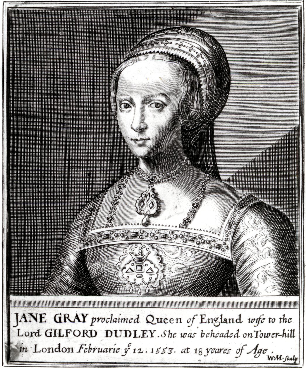 Jane Gray, graveret af William Marshall, 1648 af Hans Holbein der Jüngere