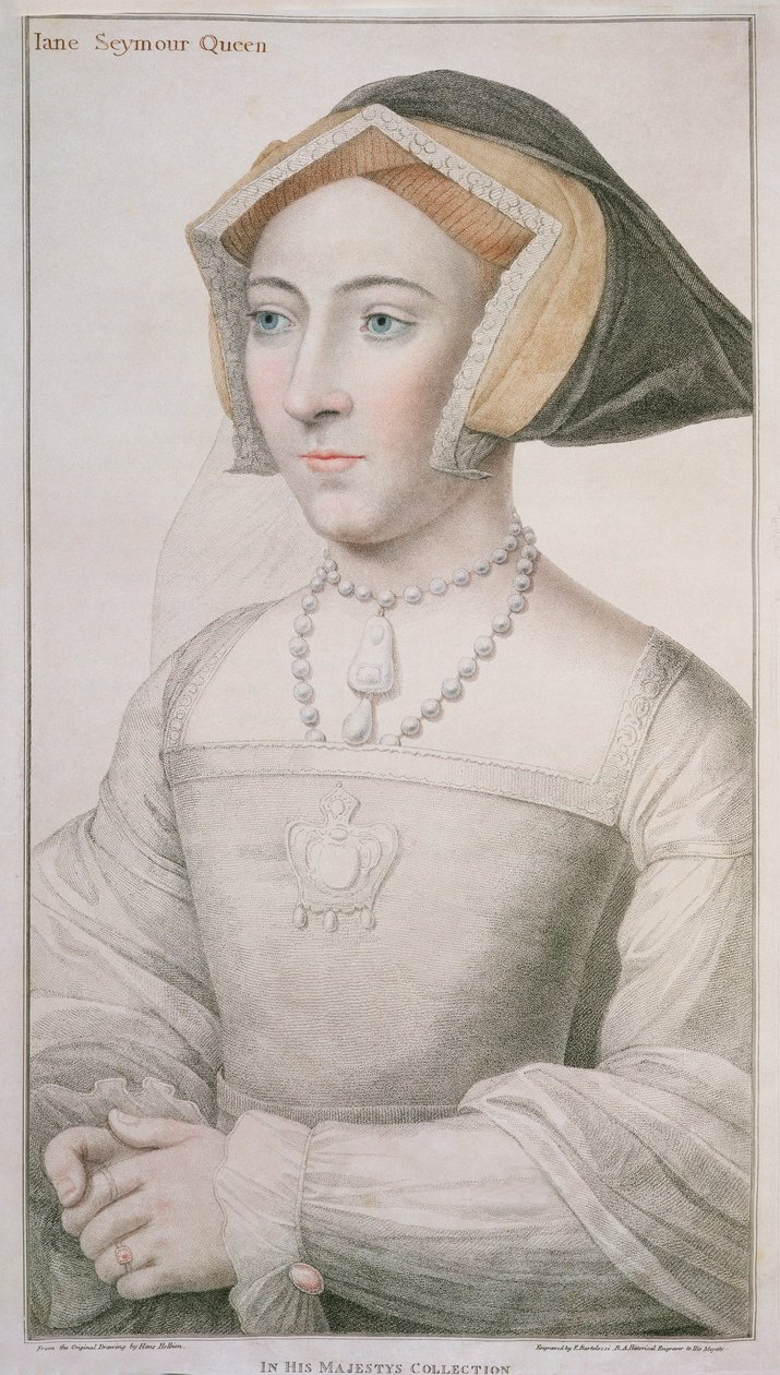Jane Seymour (ca. 1509-37) graveret af Francesco Bartolozzi (1727-1815) af Hans Holbein der Jüngere