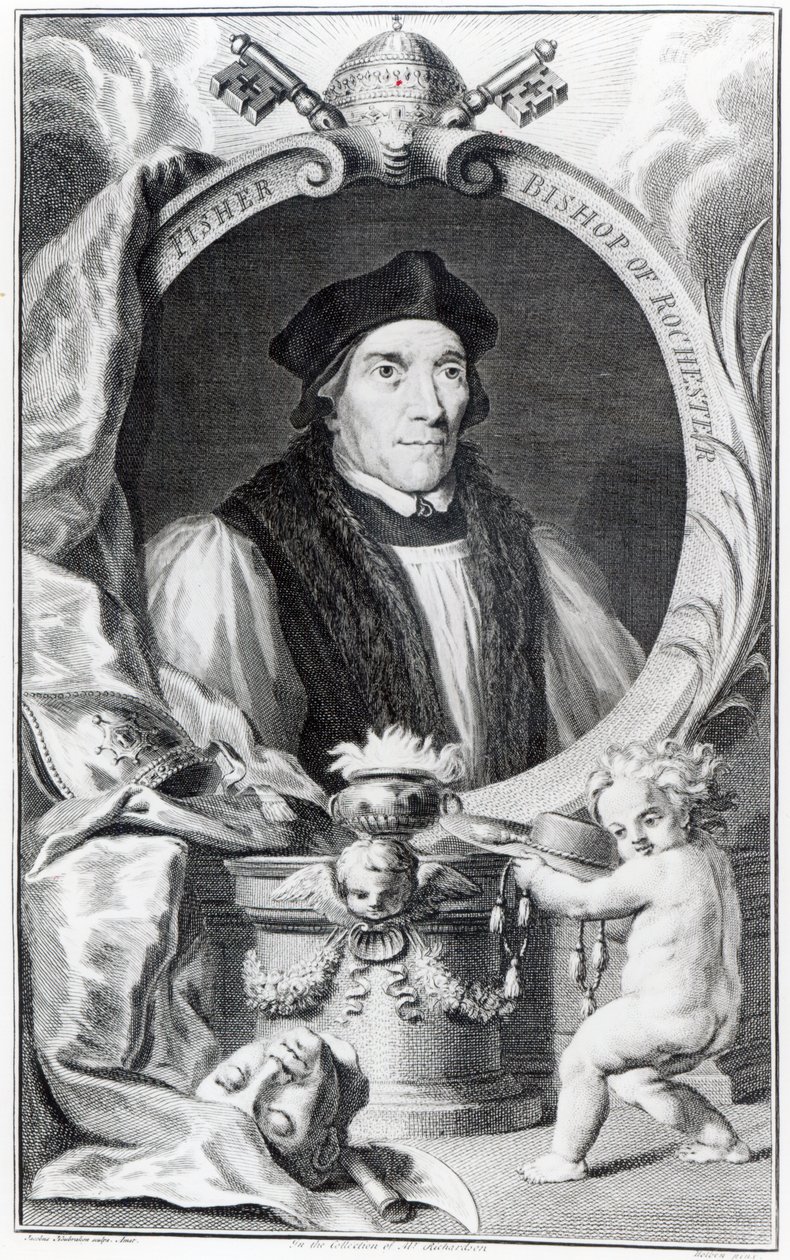 John Fisher, biskop af Rochester, graveret af Jacobus Houbraken, ca.1738-42 af Hans Holbein der Jüngere