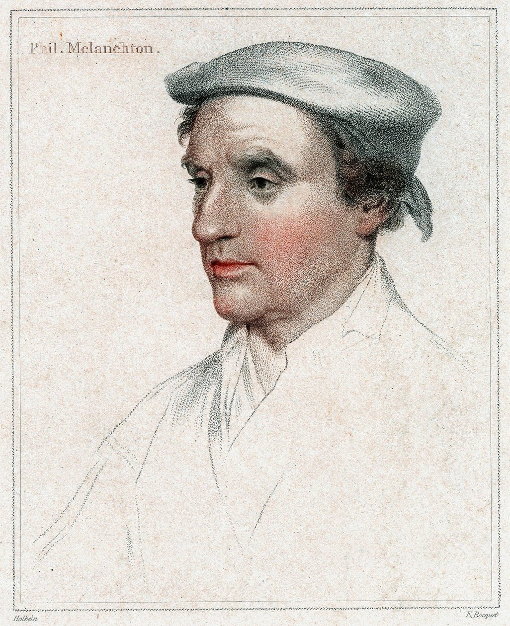 Philip Melancthon, graveret af E. Bocquet af Hans Holbein der Jüngere