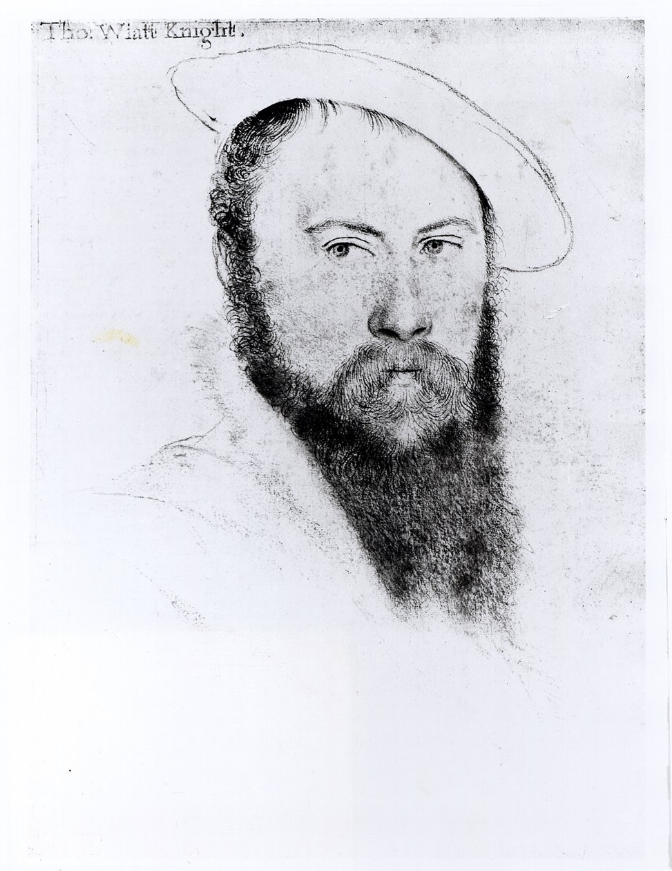 Portræt af Sir Thomas Wyatt den Yngre (ca. 1521-54) (blyant og kul på papir) af Hans Holbein der Jüngere