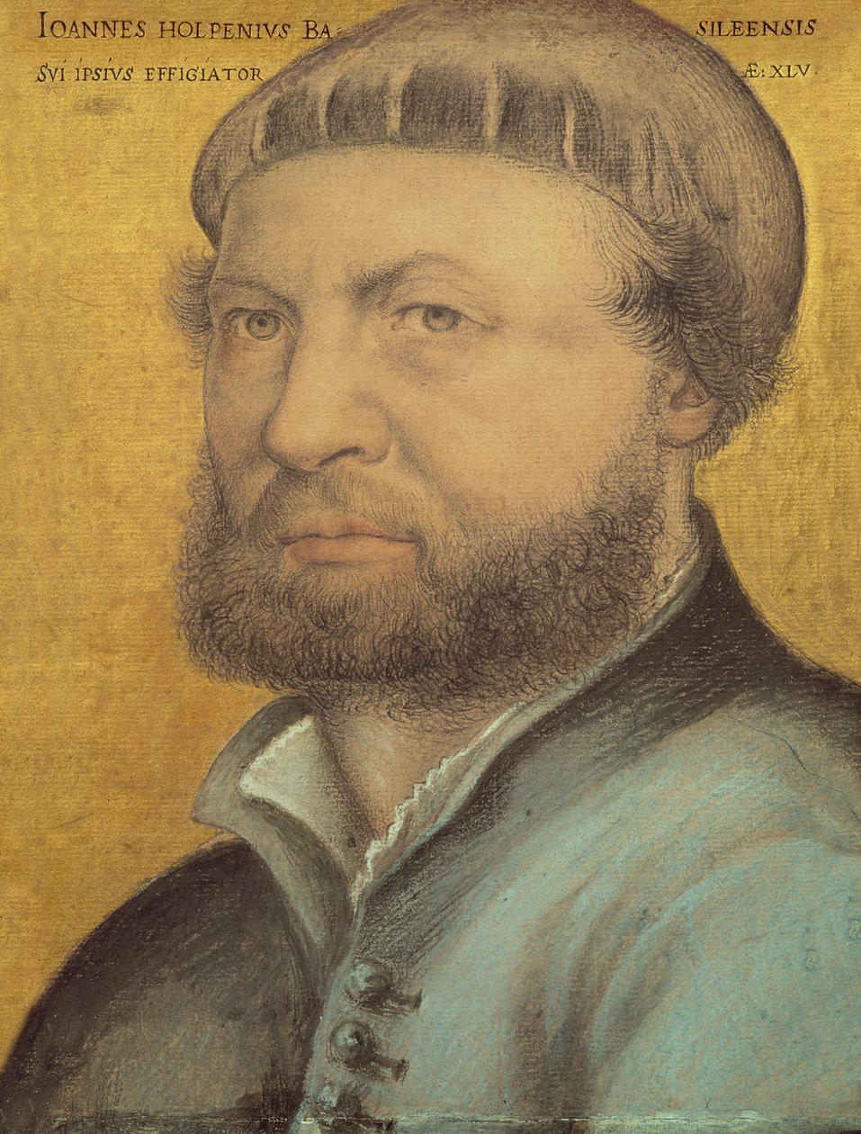 Selvportræt, 1542 (pastel på papir) af Hans Holbein der Jüngere