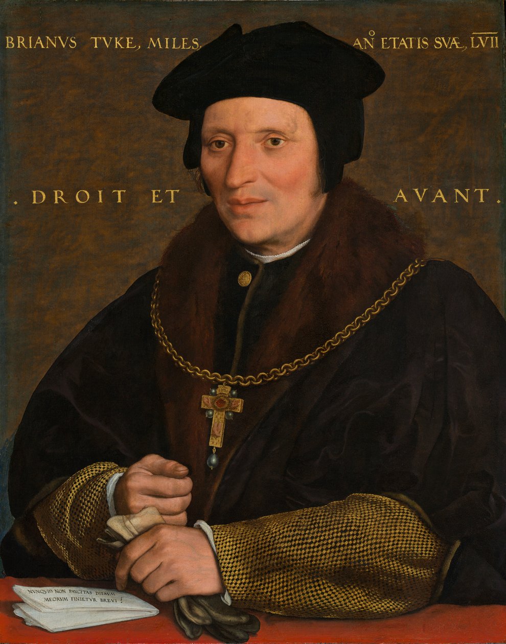 Sir Brian Tuke, ca.1527-8 eller ca.1532-34 (olie på panel) af Hans Holbein der Jüngere