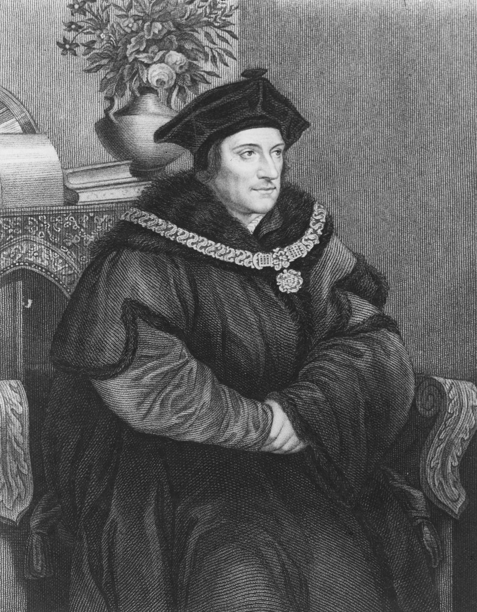Sir Thomas More (1477-1535) (gravering) af Hans Holbein der Jüngere