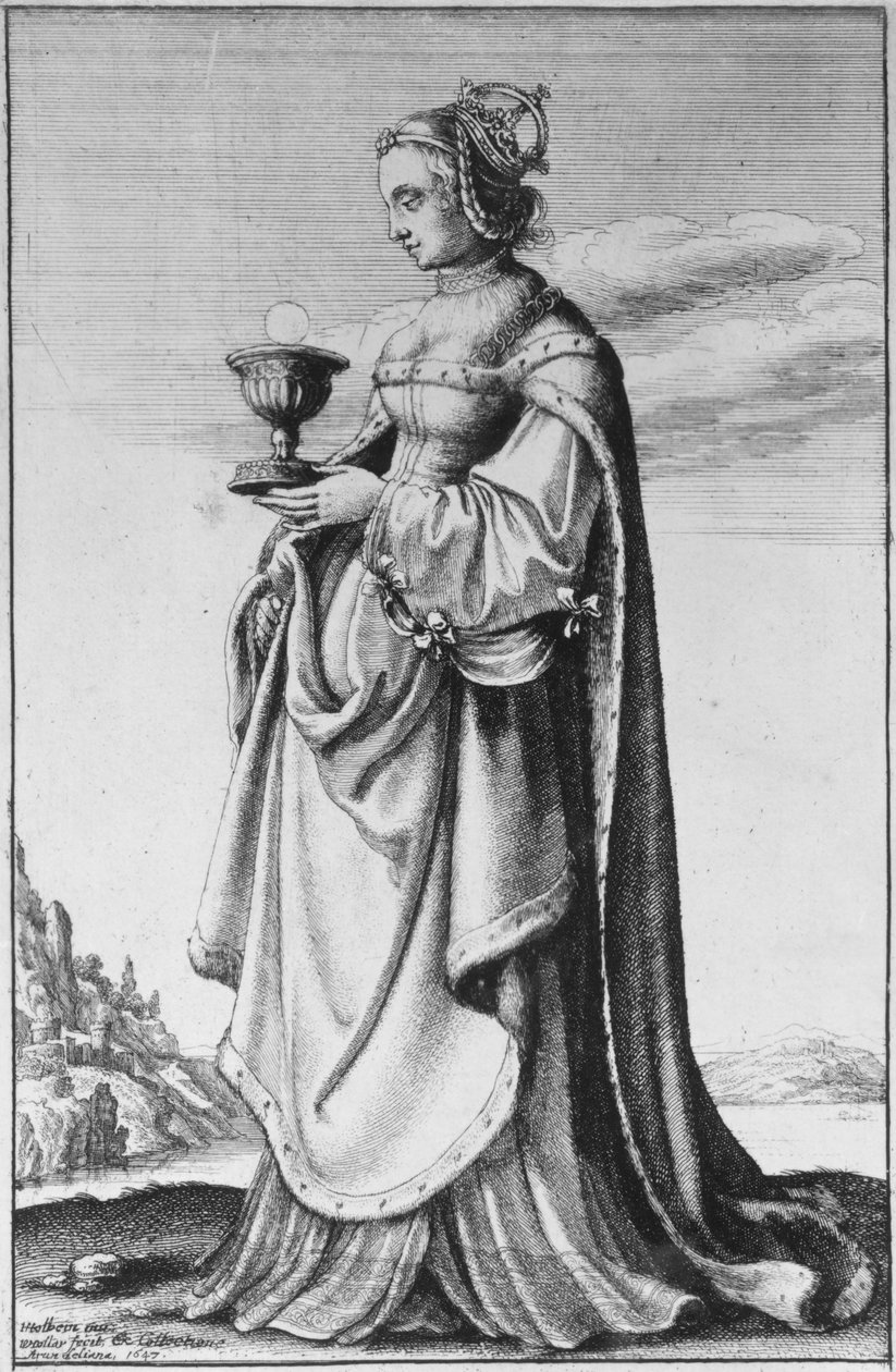 St. Barbara, ætset af Wenceslaus Hollar, 1647 af Hans Holbein der Jüngere
