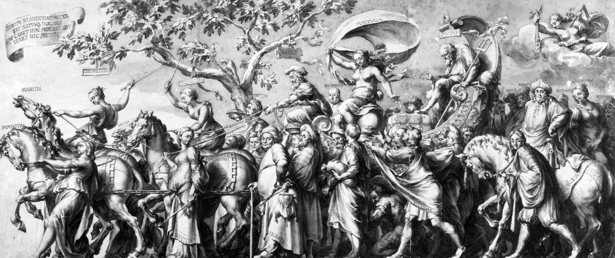 Rigdommens triumf, tegnet af Jan de Bisschop, ca. 1650 (pen, blæk og vask på papir) af Hans Holbein der Jüngere