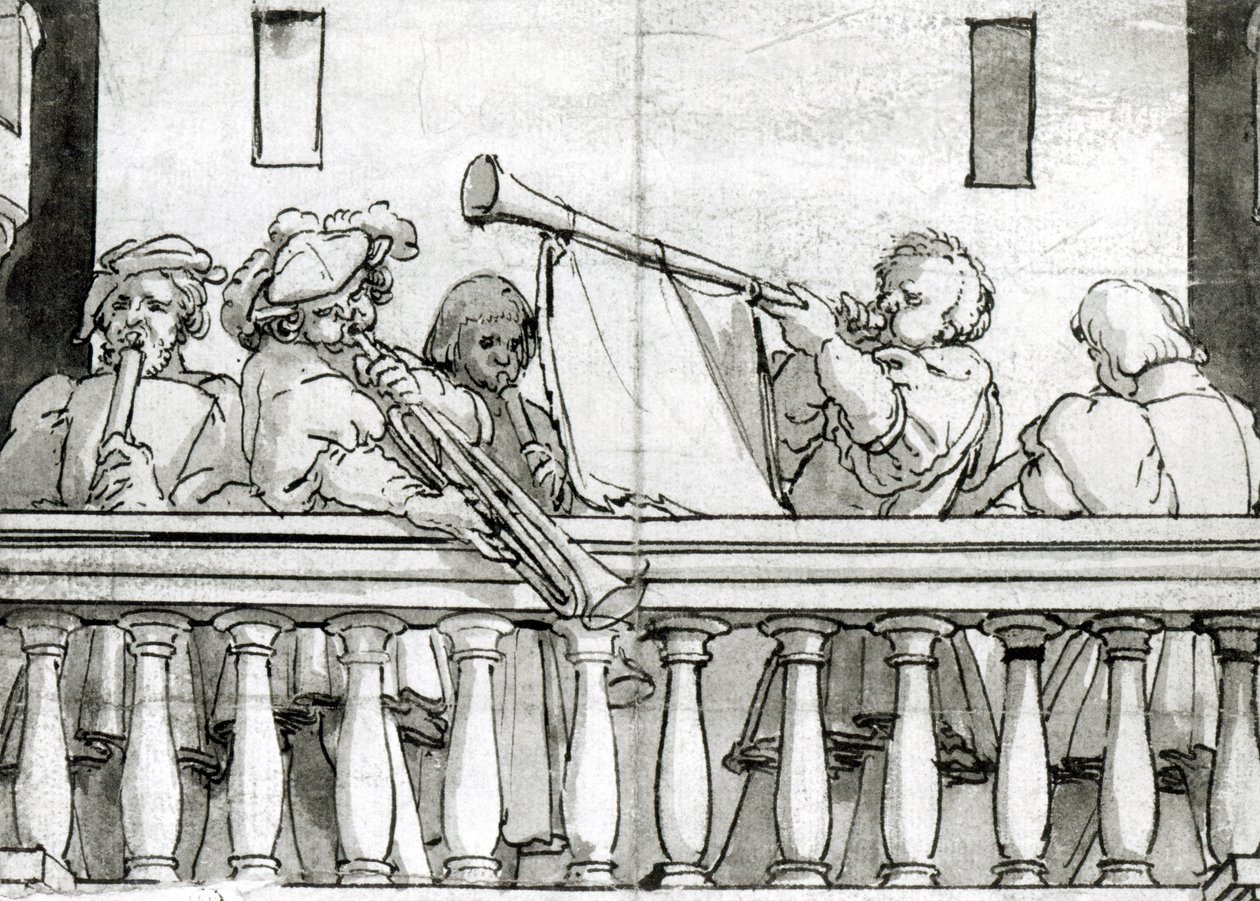 Musikere af Henry VIII (pen og blæk på papir) af Hans Holbein the Elder