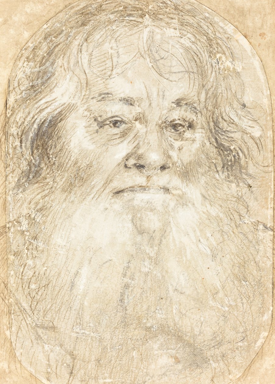 Studie af en skægget mand [verso] af Hans Holbein the Elder