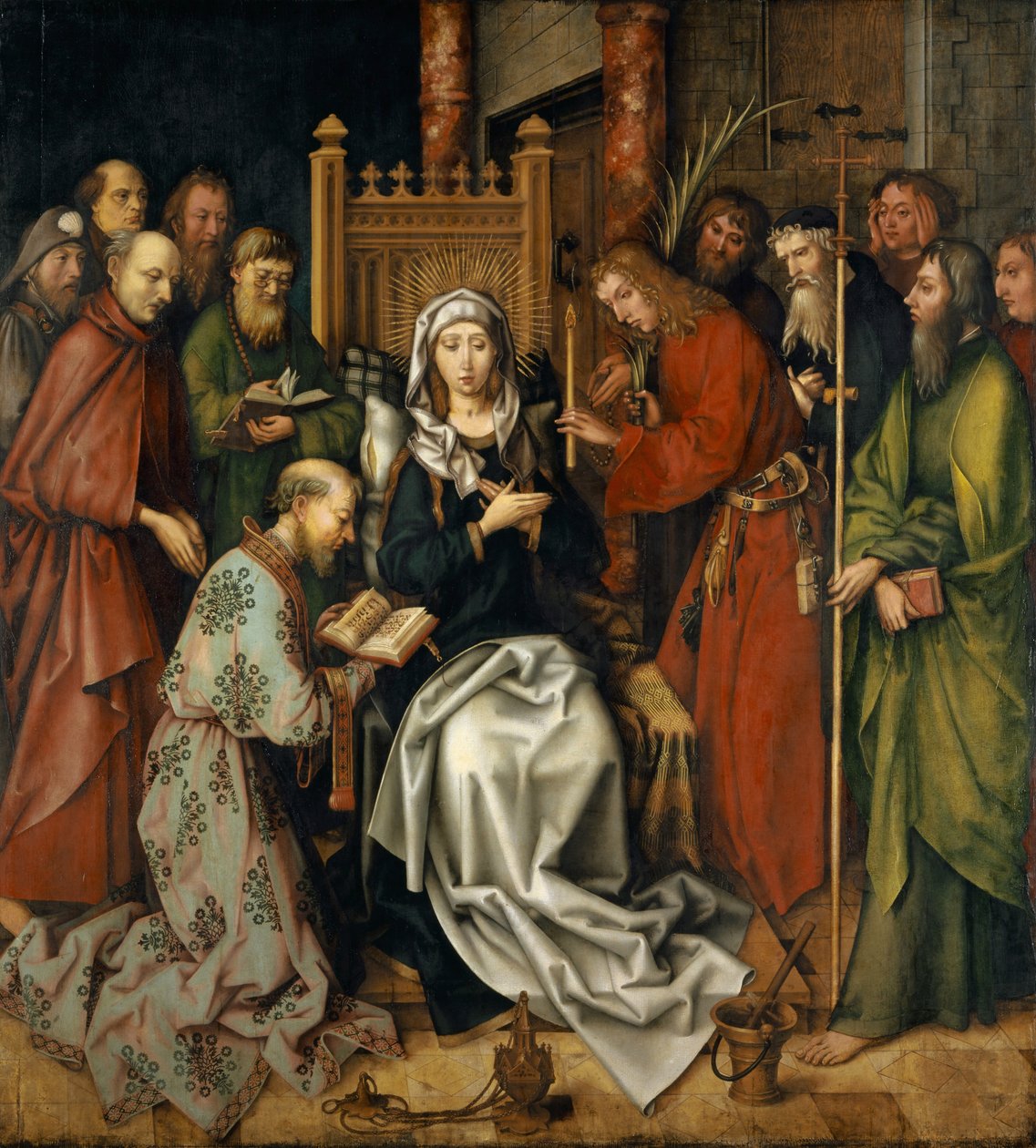 Jomfruens død, fra dominikanernes altertavle i Frankfurt, 1501 af Hans Holbein the Elder