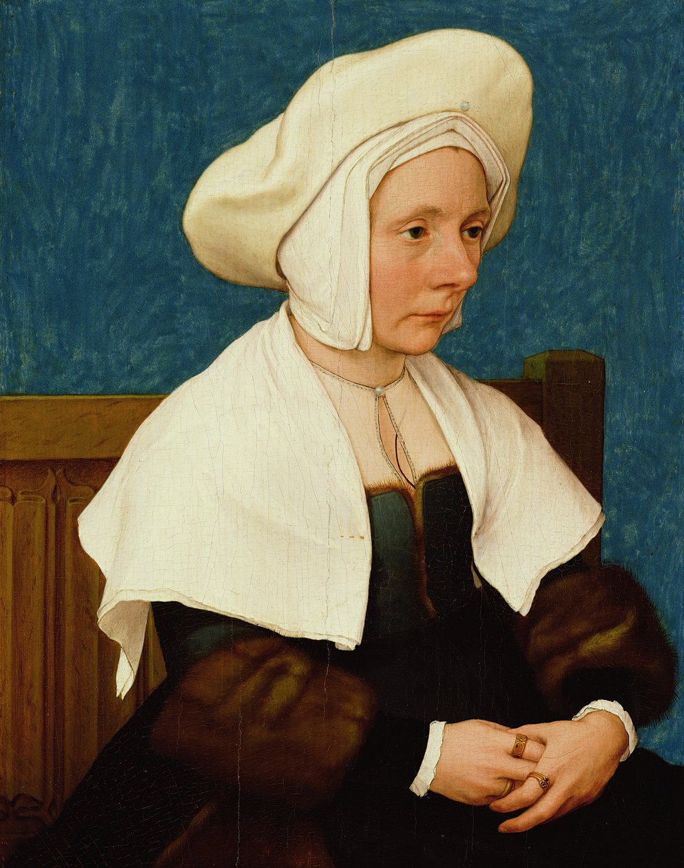 A Woman, 1532-34 (tempera og olie på egetræspanel) af Hans Holbein der Jüngere