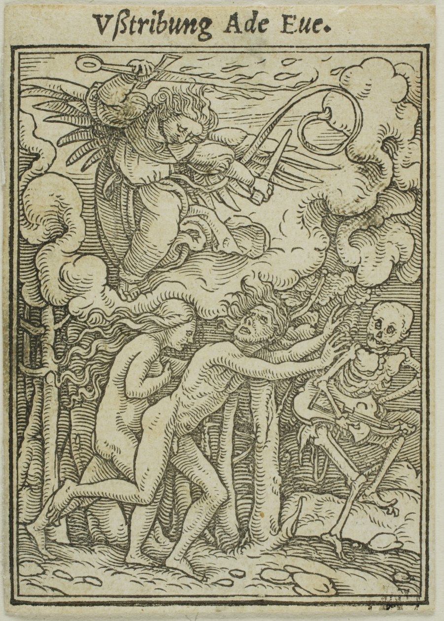 Adam og Eva drevet ud af Paradis af Hans Holbein the Younger
