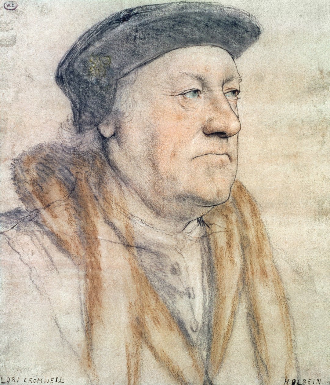 George Nevill, 3. Baron Bergavenny, ca. 1532-35 (pen & blæk, kridt, vask og kropsfarve på papir) af Hans Holbein der Jüngere