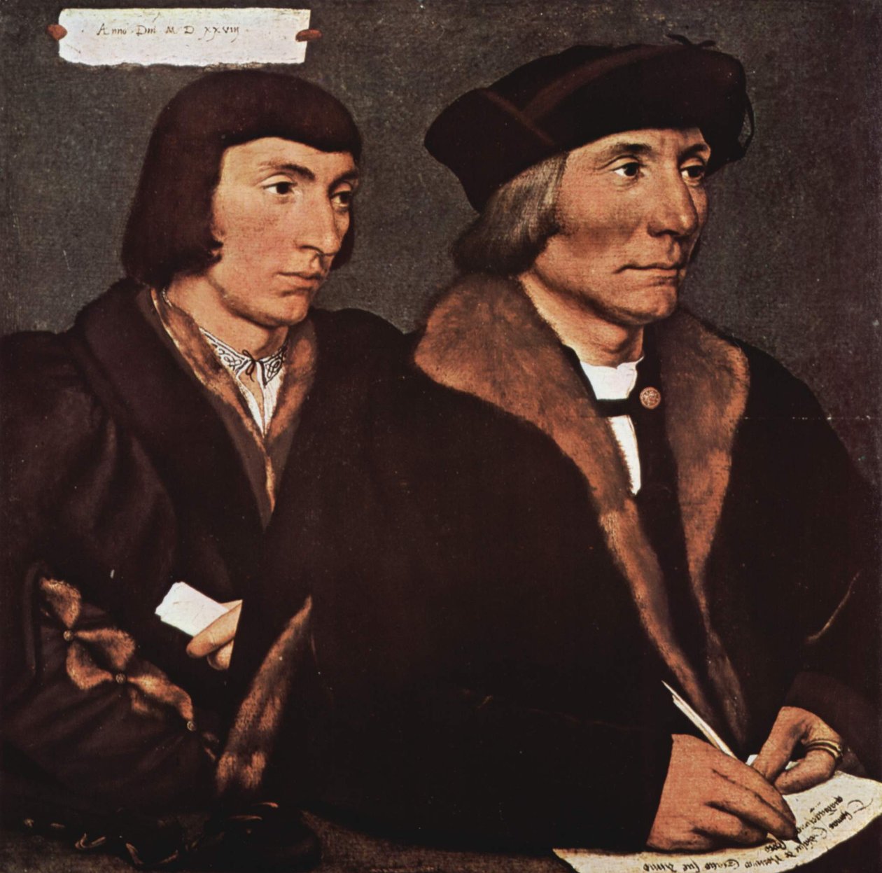 Tysk: Thomas Godsalve (1481-1542) und sein Sohn Sir John (etwa 1510-1556) Portræt af Thomas Godsalve og hans søn John af Hans Holbein the Younger