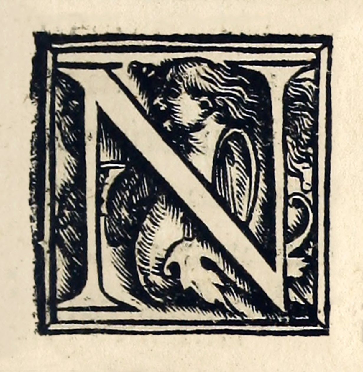 Oplyst "N" fra 1518 Basel tredje udgave af 