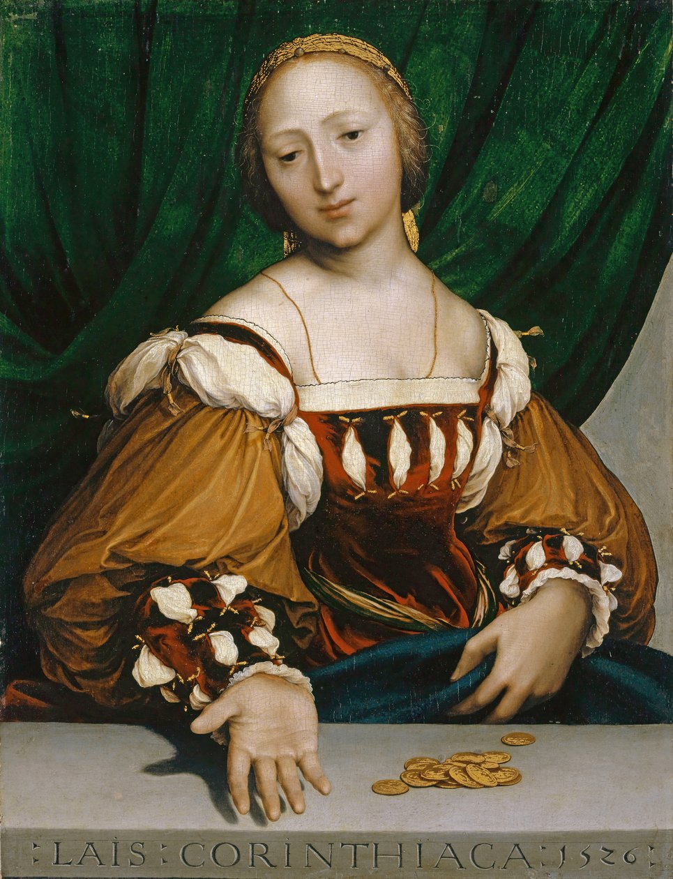 Laïs af Korinth, 1526 (olie på kalktræ) af Hans Holbein der Jüngere