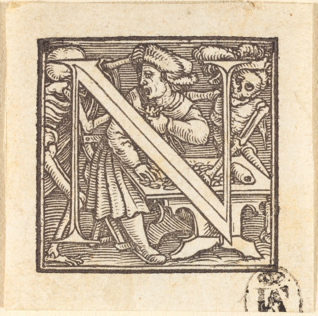 Bogstav N af Hans Holbein der Jüngere